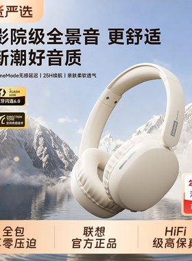 联想LS106头戴式蓝牙耳机无线新款高端运动降噪游戏电竞超长续航
