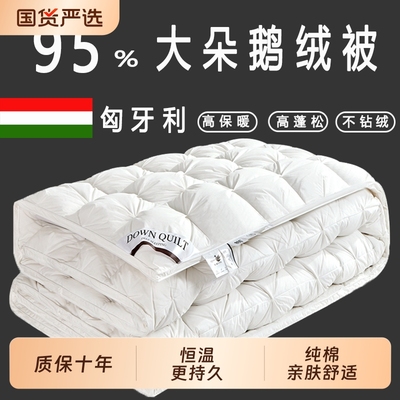 正品羽绒被95白鹅绒冬被被子被芯秋冬季单人双人加厚保暖鸭绒被子