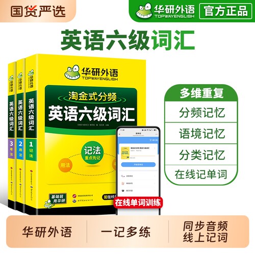 华研外语英语六级词汇淘金式分频