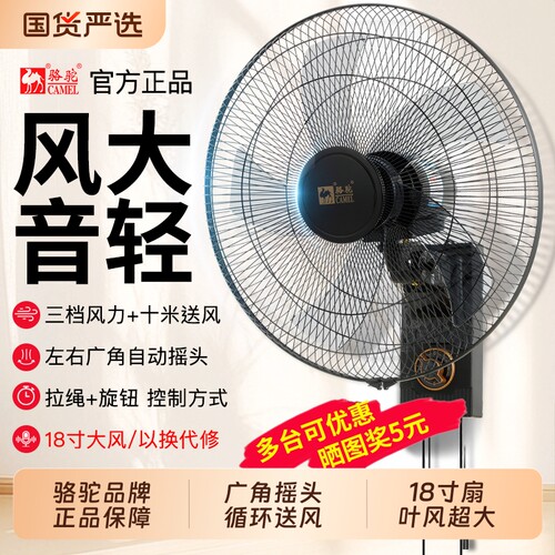 骆驼壁扇家用挂壁电风扇