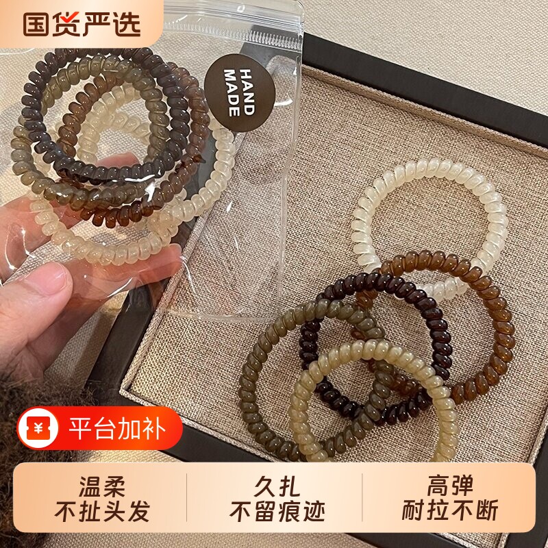 皮筋扎头电话线发圈头绳女2026新款高弹力头圈电线圈发绳头饰黑色
