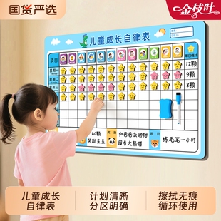 儿童奖励孩子的积分卡记录表成长自律表幼儿园好习惯养成家庭学习计划墙贴贴纸宝宝板小红花打卡奖惩墙上阅读