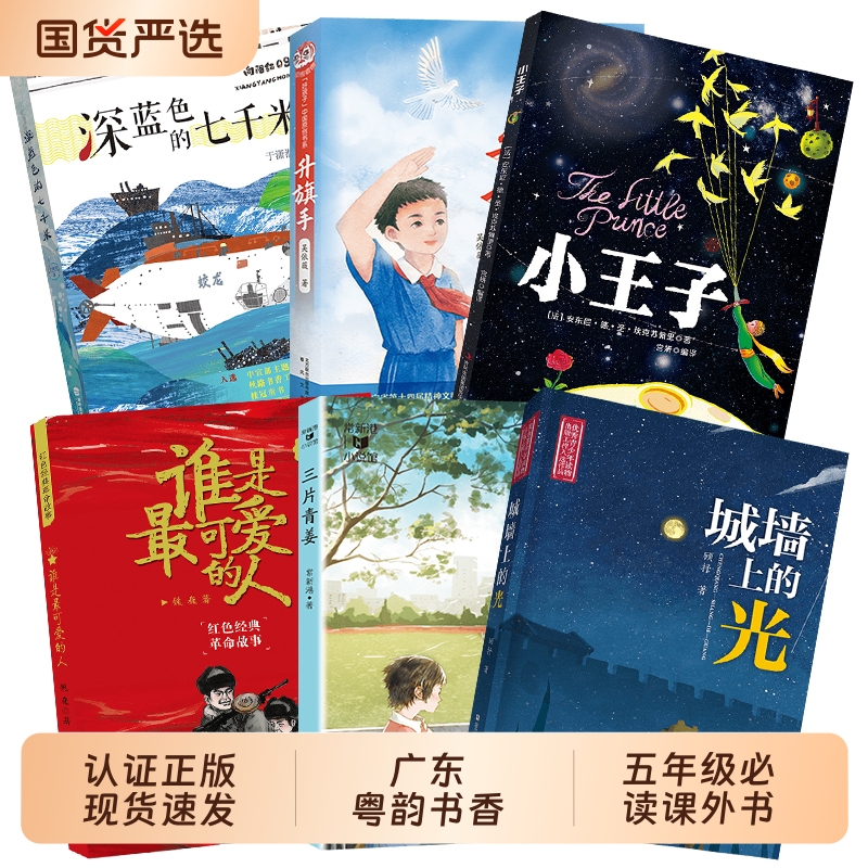 广东粤韵书香五年级小王子彩图典藏版三片青姜谁是最可爱的人少儿版深蓝色的七千米城墙上的光升旗手