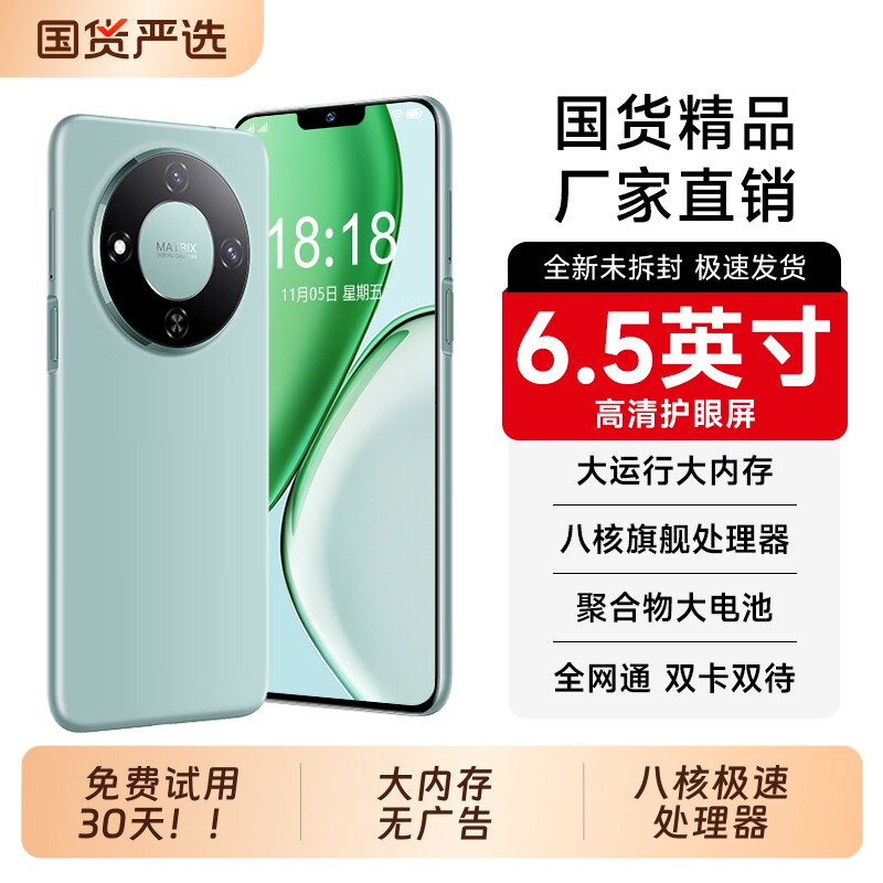 智能手机6.5英寸大屏全网通双卡双待256GB内存全新未拆千元学生游戏机办公备用机老人机当天发货STARLET品牌