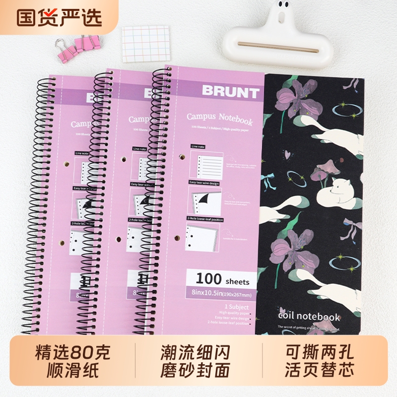 高颜值磨砂细闪线圈本B5笔记本