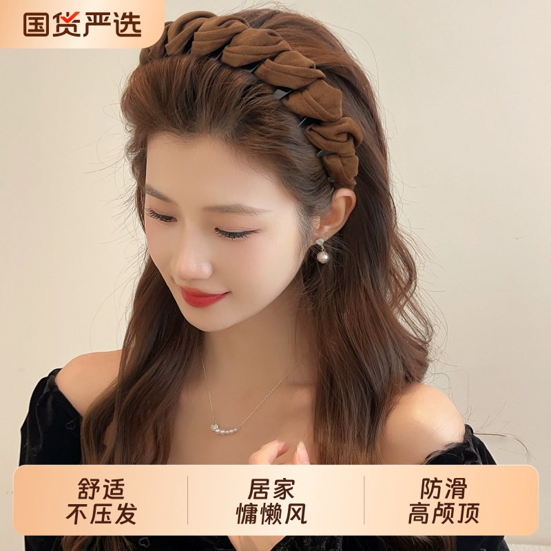 高颅顶发箍女款秋冬2025新款日常外戴洗脸专用头箍压发卡发捆头饰