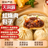 天海藏红烧肉块包子手工制作加热即食速食面点营养早餐鲜肉包子