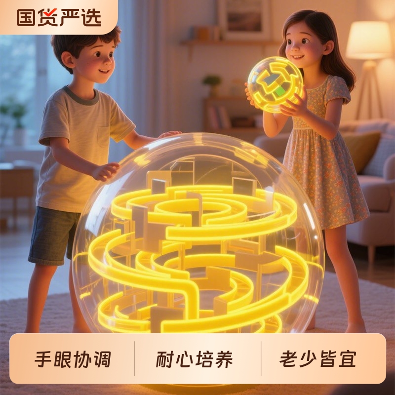 3d立体迷宫球轨道滚珠星球魔方迷宫走珠儿童开学小礼物益智新玩具