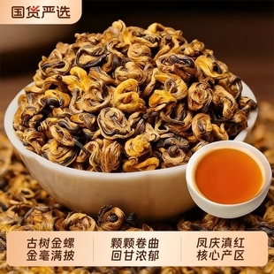 5A滇红金螺王茶叶单芽精品金丝蜜香云南凤庆高山古树大金芽500克