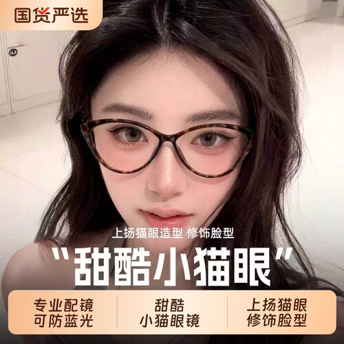 韩系玳瑁猫眼防蓝光镜