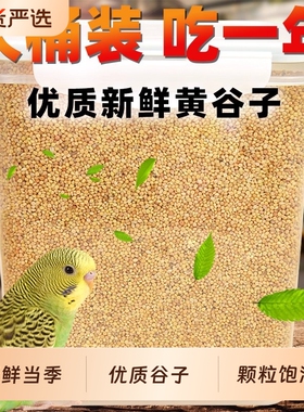 鸟粮新黄谷子带壳小米虎皮玄凤鹦鹉鸟食中小型鹦鹉文鸟饲料5斤装