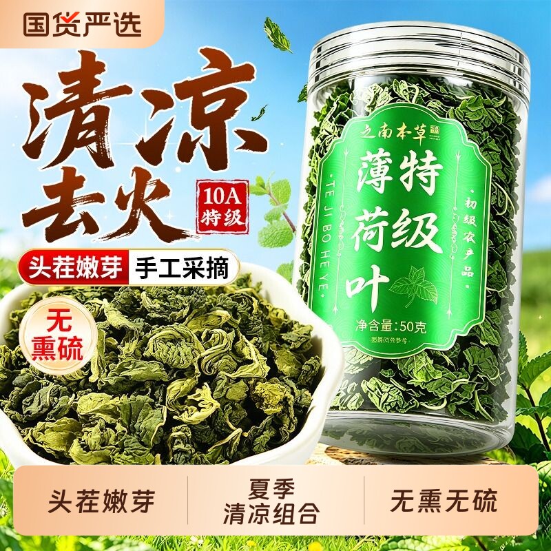 三伏天特级薄荷叶干夏季清热降火图片