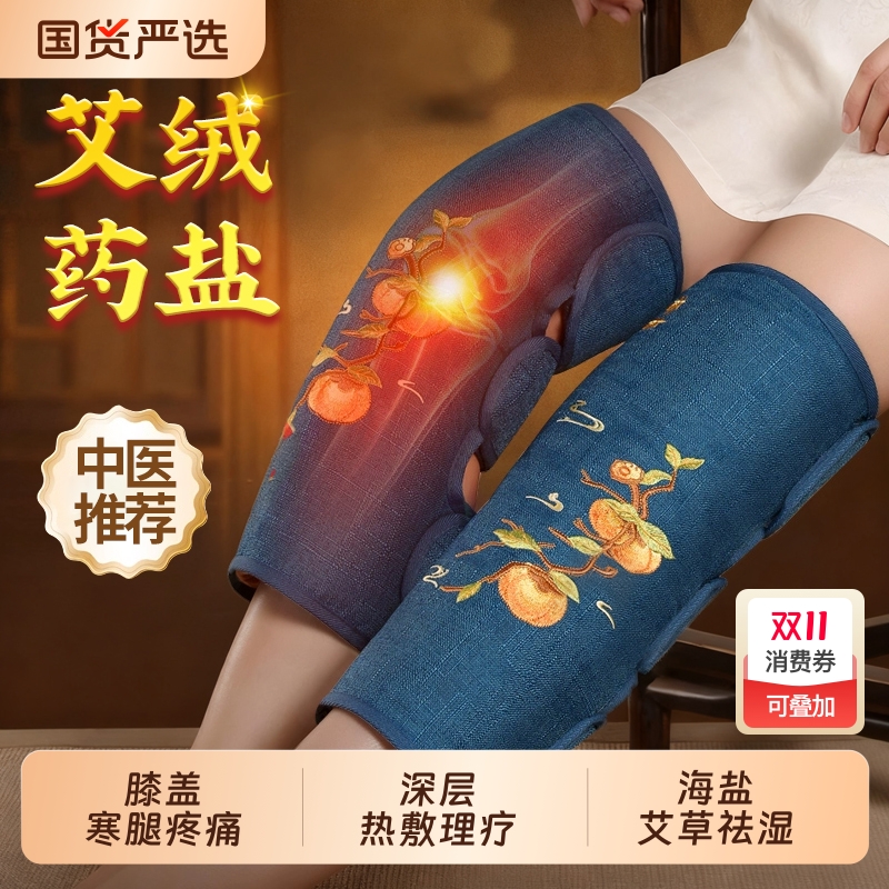 海盐热敷包艾灸膝盖关节专用电加热艾草理疗袋电热护膝仪盐包盐袋