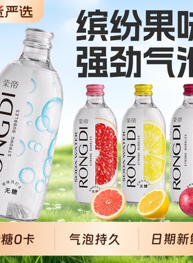 荣帝苏打汽水325ml*12瓶原味柠檬味多口味气泡水调酒搭配碳酸饮料