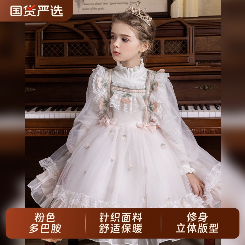 秋冬洛丽塔公主裙蓬蓬裙粉色