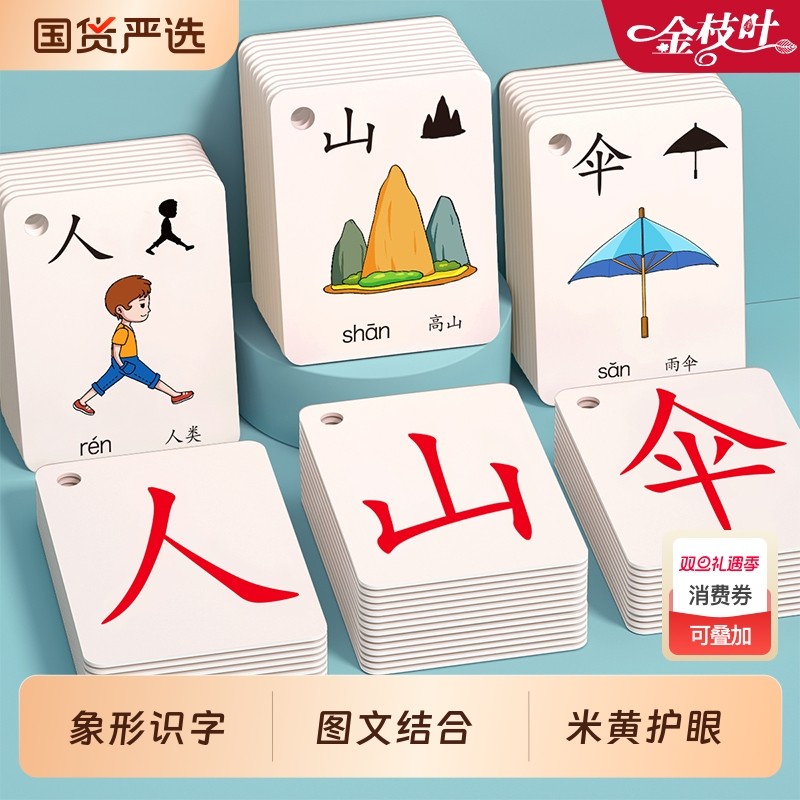 幼儿园识字大王3000字象形认字闪卡幼儿启蒙早教书儿童小学生图形