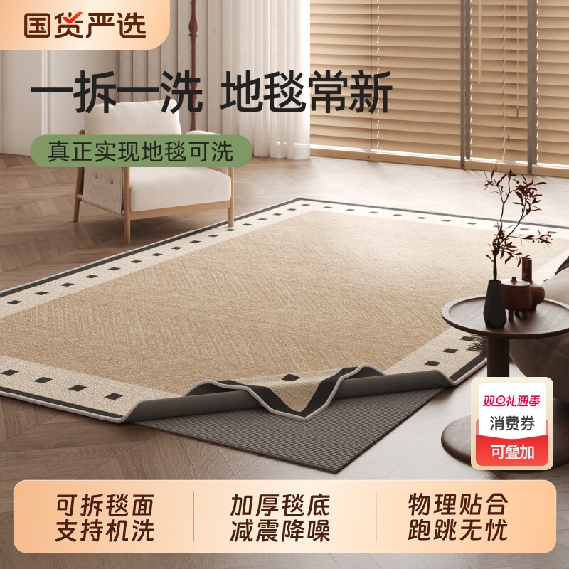 可拆洗客厅四季通用地毯加绒款