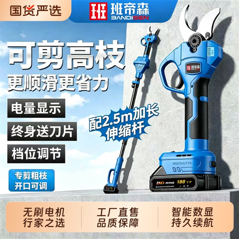班帝森大功率无刷电动修枝剪电显图片