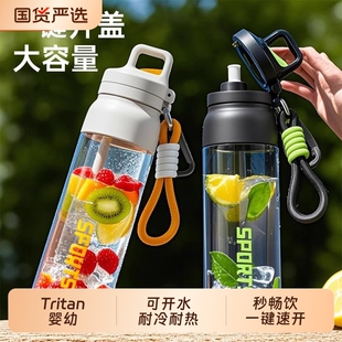 唐斯tritan运动水杯子2025新款大容量吸管杯水壶学生便携防摔口杯