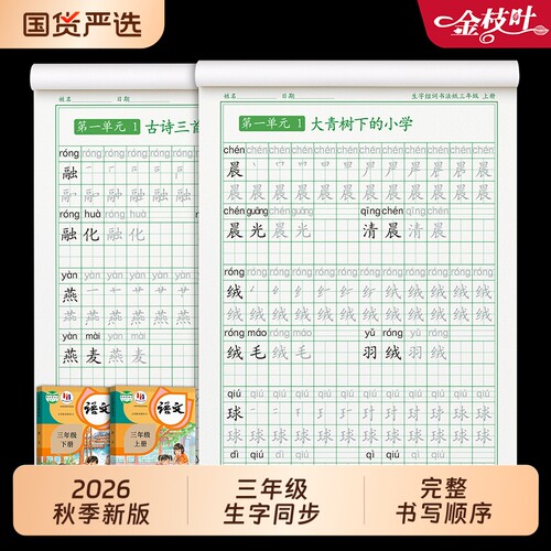 2026新版人教版三年级练字贴