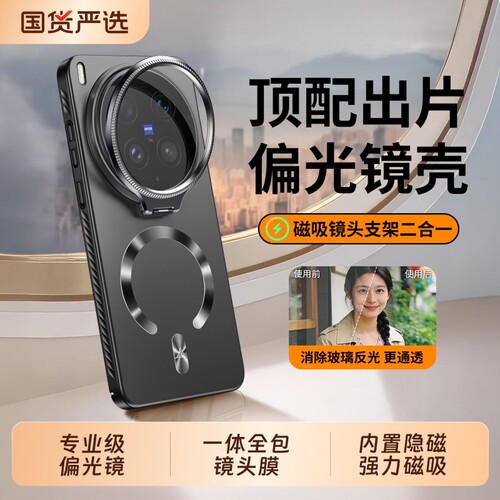 偏光镜磁吸磨砂镜头全包支架外壳