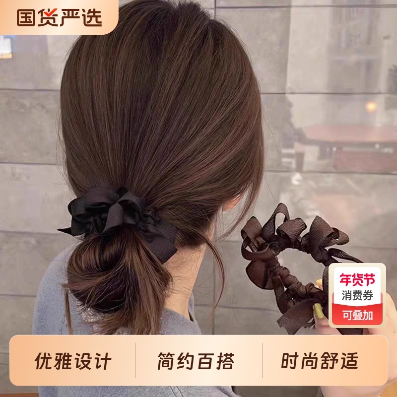 发圈百搭蝴蝶结褶皱发圈女发量少发绳扎头皮筋百搭头花头绳发饰,饰品/流行首饰/时尚饰品新,发饰,淘宝优惠券,粉丝福利购,淘宝优惠卷