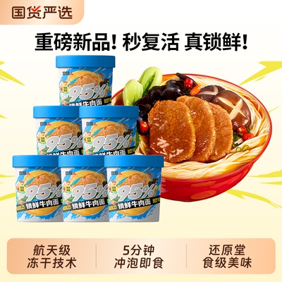 食族人锁鲜番茄牛肉面冻干技术方便泡面夜宵桶装非油炸宿舍速食