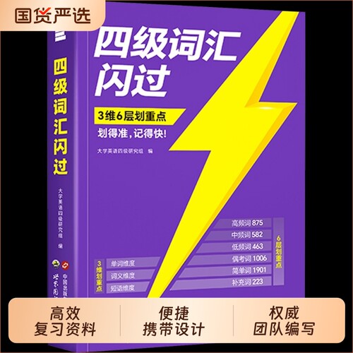 闪过六级词汇备考26年6月巨微英语四级乱序版大学真题高频词基础词试卷4级考试单词本词根词缀记忆法便携听力闪过高中默写