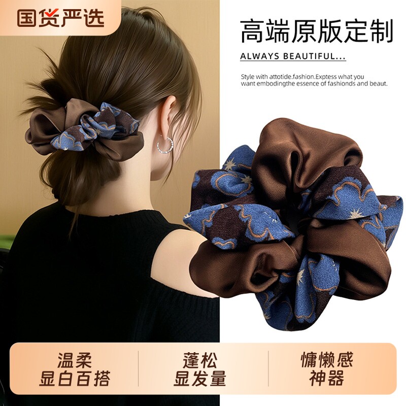丸子头大肠发圈高级感头花图片