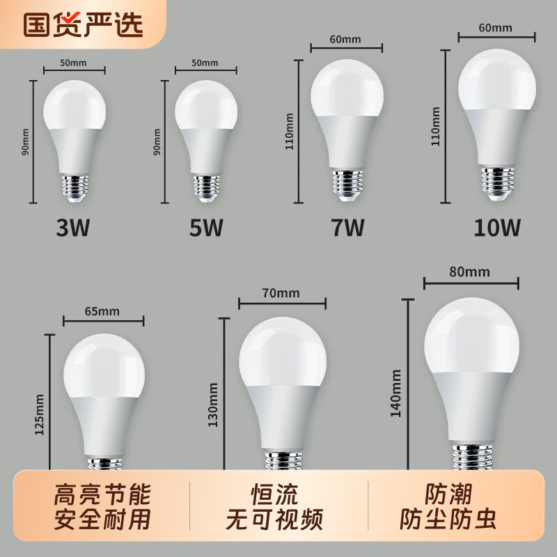 【家用超亮护眼节能】LED灯泡										