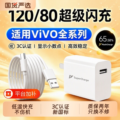 适用VIVO系列充电器120W超级闪充