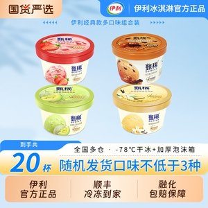 【下拉领补贴】伊利冰淇淋甄稀海盐焦糖华夫脆草莓多多20杯组合装
