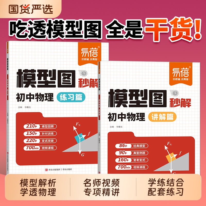 【易蓓】初中物理模型图秒解公式讲解练习基础知识受力分析关键模型漫画初中物理力学电学光学模型八九年级知识点专题训练 - 实物图