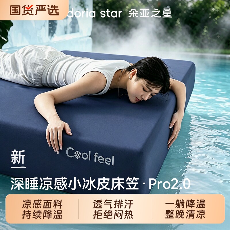 朵亚之星冰丝凉感床笠夏季席梦思床垫保护罩套全包夏天软凉席床罩