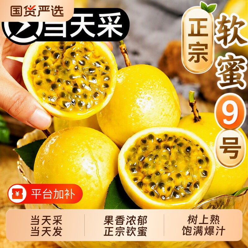 正宗广西钦蜜9号黄金百香果新鲜应季水果时令当季整箱黄皮黄金果