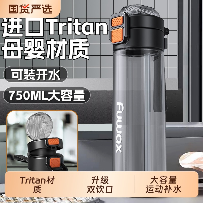 福万祥大容量随手杯新款运动健身学生杯夏日便携tritan耐高温茶