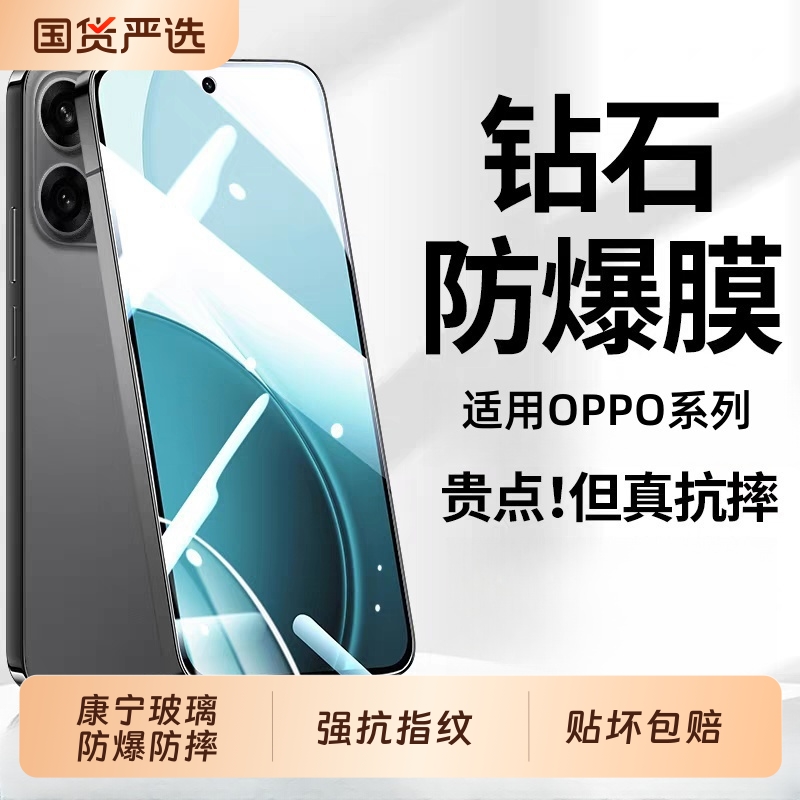 适用opporeno14钢化膜oppofindx8手机reno8/13/6新款findx8s/ultra全屏reno7/6/5康宁防爆reno3抗指纹reno2/z