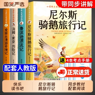尼尔斯骑鹅旅行记六年级下册必读正版的课外书原著快乐读书吧六下阅读书籍鲁滨逊漂流记汤姆索亚历险记爱丽丝漫游奇境米孙书目故事
