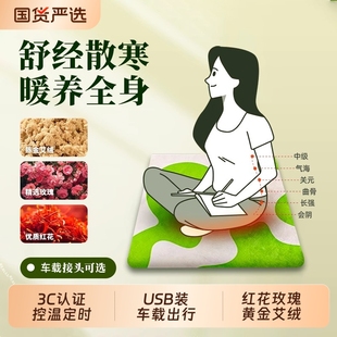 电加热艾绒坐垫艾灸发热垫艾草暖垫办公室坐灸垫久坐椅子蒲团热敷