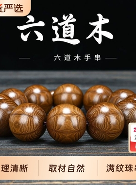 新中式六道木把玩手串男士国风六道满纹降龙木男女款佛珠原木念珠