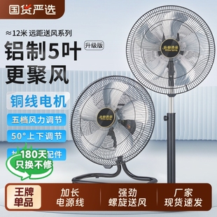 扇爬地扇三叶 工业落地扇大风力电风扇商用家用强力摇头趴地扇台式
