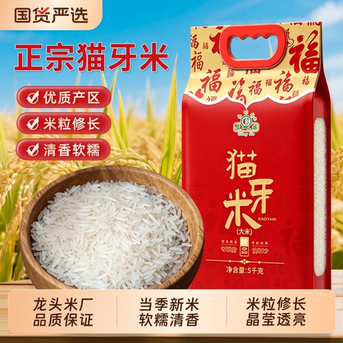长球牌正宗猫牙米10斤台山丝苗米长粒香大米当季新米煲仔饭蛋炒饭