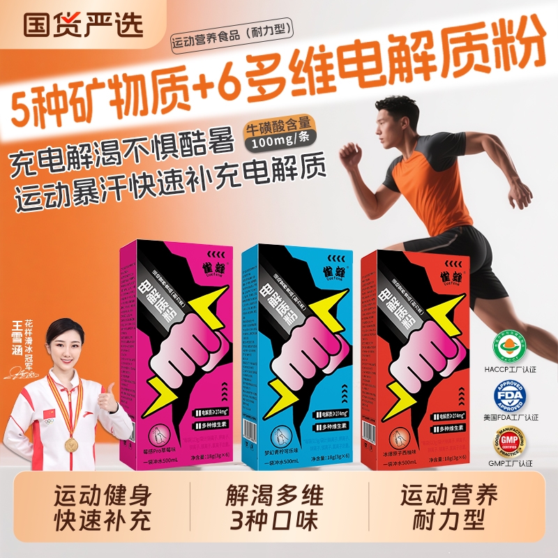 电解质粉多维电解质冲剂运动饮料0脂健身耐力型营养食品雀蜂官方