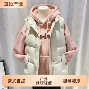 短款羽绒棉马甲女2026秋冬韩版宽松学生加厚休闲马夹面包服外套潮