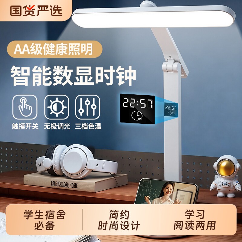 LED台灯护眼学习专用学生儿童书桌床头灯防近视充电宿舍两用照明