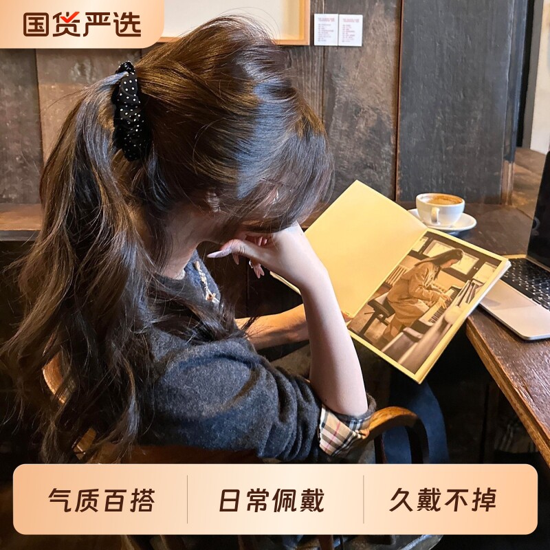 豹纹波点香蕉夹女盘发夹马尾夹竖夹高级感发卡头饰黑白黑色气质