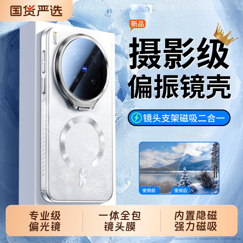 偏光镜磁吸磨砂镜头全包支架外壳图片