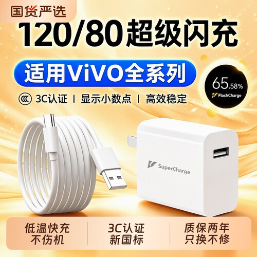 适用VIVO系列充电器120W超级闪充