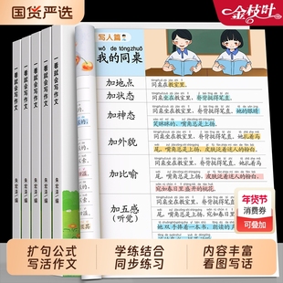 扩句法写作文小学语文一看就会五感法一本通练字帖二年级每日晨读三四五六年级下册同步练习素材优美句子积累好词好句好段训练册