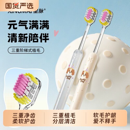 牙刷软毛成人宽头罗马柱